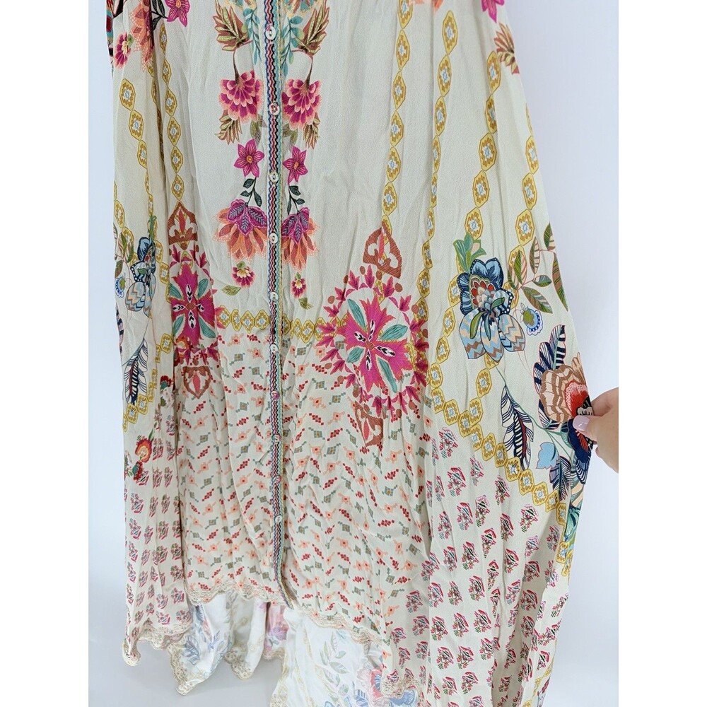 Johnny Was High-Low Button Tank Dress Size L Floral Boho Whimsy Fairy Festival - Picture 4 of 10